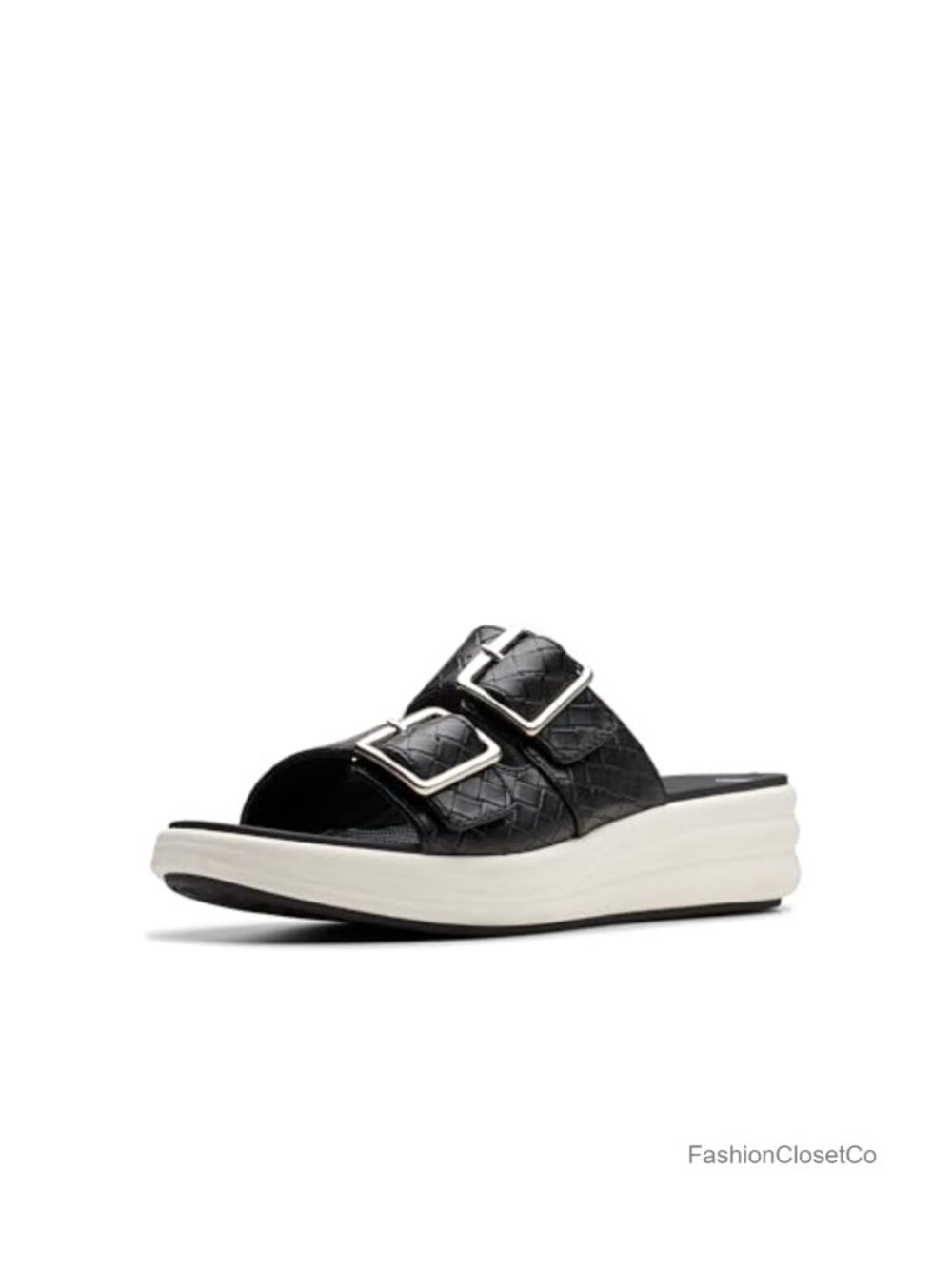 Clarks Women's Drift Buckle Slide Sandals, Lightweight Synthetic, Adjustable